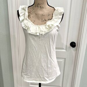 Old Navy White Ruffle Top